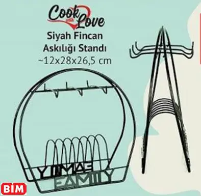 COOK LOVE SİYAH FİNCAN ASKILIĞI STANDI